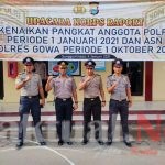 Kapolsek Tompobulu Bersama 3 Personilnya Ikuti Korps Rapot Kenaikan Pangkat di Polres Gowa