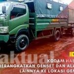 Kodam Hasanuddin Berangkatkan Genset Guna Mendukung Penanganan Pasca Gempa Bumi di Sulbar