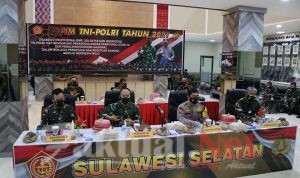 Pangkoopsau II Hadiri Rapim TNI-Polri Tahun 2021 di Mapolda Sulsel