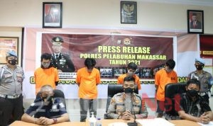 Sita 208 Gram Sabu, Polres Pelabuhan Makassar Amankan Empat Tersangka di Rumah Kost