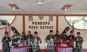 Satgas Yonif 642/Kps Ikuti Halal bi Halal Secara Virtual Satuan Jajaran Kodam XII/Tpr