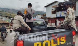 Sambut Hari Bhayangkara Ke -75, Polres Tolikara Laksanakan Patroli dan Imbauan Puncak Vaksinasi Massal 