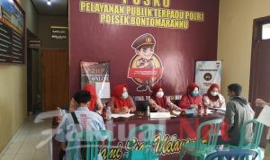 Peringati HUT Bhayangkara, Polsek Bontomarannu Laksanakan Vaksinasi Massal Bekerjasama Dengan Dinas Kesehatan Kabupaten Gowa