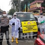 HUT Bhayangkara, Polres Metro Jakut dan Polres Pelabuhan Bersama PMI Gelar Disinfeksi