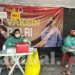 22  Peserta Hari  Ini Jalani Su tik Vaksin di Gerai Vaksin Presisi Polres Kep Seribu