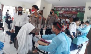 Kapolda Banten Pantau Vaksinasi Untuk Siswa Sekolah SMAN 1 Ciruas