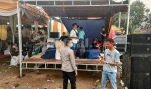 Polsek Pamarayan Tutup Organ Tunggal di Hajatan Pernikahan