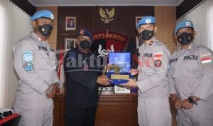 Dansat Brimob Banten Sambut Kedatangan Satgas Garuda Bhayangkara Minusca