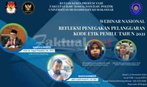 Pelaksanaan Webinar Nasional, Mahasiswa Unismuh Makassar Bahas Kode Etik Penyelenggara Pemilu