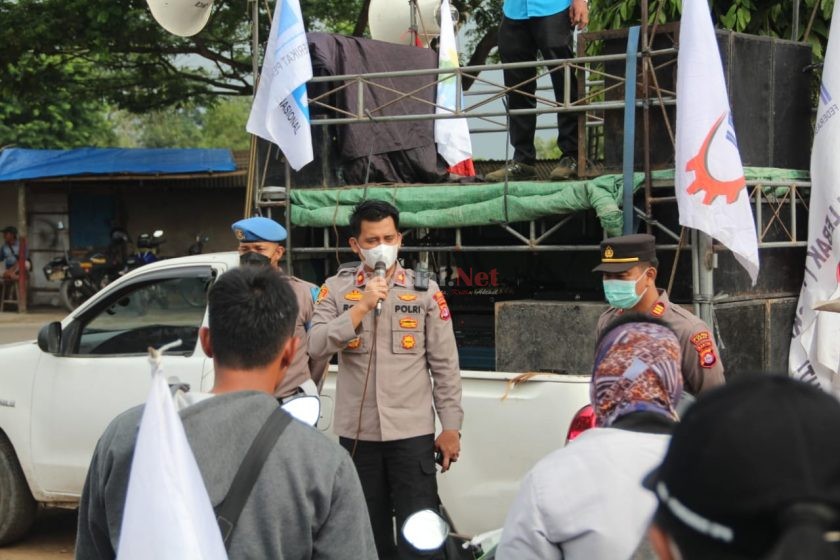 Pesan Wakapolres Lebak Kepada Para Buruh Yang Tergabung Serikat Pekerja Nasional (SPN) Lebak