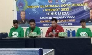 Pesan Ketua Koni Kota Kendari Kepada Atlet Tenis Meja, Jaga Kesehatan Agar Juara