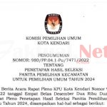 Ayo Simak !!! KPU Resmi Umumkan Anggota PPK Terpilih Kota Kendari, Berikut Namanya