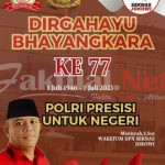 Waketum DPP Seknas Jokowi Ucapkan Dirgahayu Ke 77 Bhayangkara Kepolisian RI 