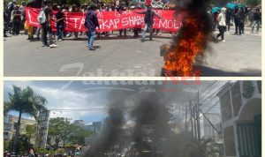 Ratusan Massa Desak Kejati Sultra Periksa Syahbandar Molawe