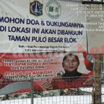 Spanduk Parpol Anggota Dewan Ada Didalam Lahan Lokasi Kerja Sudin Taman Hutan Kota Jakut