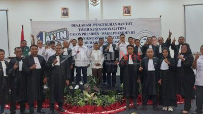 Deklarasi Tim Hukum Nasional  AMIN Wilayah Sultra Diikuti Sejumlah Pengacara Senior