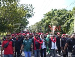 Bawa Rekomendasi PDIP Dan PKB, Ribuan Warga Sambut Kedatangan Paslon MASI AMAN