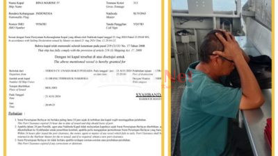 Dokumen Lengkap, LANAL Kendari Tahan Kapal Tongkang Ore Nikel CV UBP