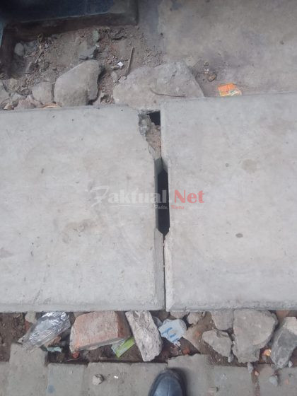 Ini contoh Tutup Saluran U-Ditch HD banyak pecah dilokasi