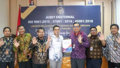 Karantina Sulawesi Tengah Pertahankan Status Terakreditasi ISO 9001 dan 37001