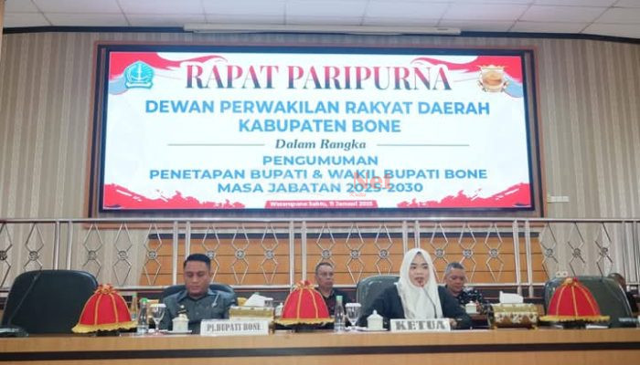 DPRD Bone Gelar Paripurna Penetapan Bupati Bone dan Wakil Bupati Bone 2025-2030, Ketua DPRD Bone Segera Tindaklanjuti Kemendagri
