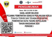 BKPSDM Tidore Umumkan Hasil Seleksi PPPK Tahap 1 Tenaga Teknis dan Kesehatan