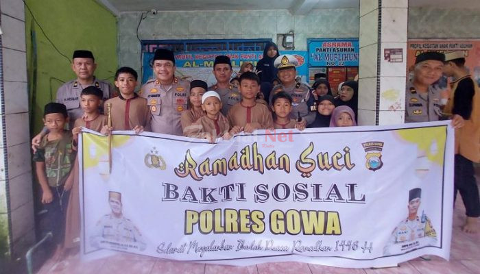 Polres Gowa Gelar Bakti Sosial Ramadhan, Salurkan Bantuan ke Panti Asuhan