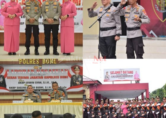 Menggantikan AKBP Erwin Syah Sebagai Kapolres Bone, AKBP Sugeng Setyo Budi Disambut Dengan Tarian Padduppa