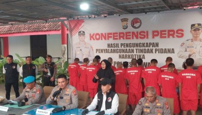 Kapolres Gowa Pimpin Konferensi Pers, Pengungkapan 62 Kasus Narkoba April–Mei 2025