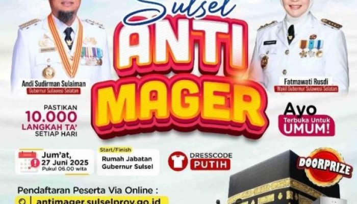Pemprov Sulsel “Anti Mager” Ajak Masyarakat Hidup Sehat, dengan Gerakan Jalan Santai