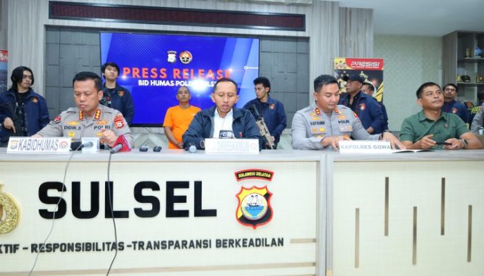 Polda Sulsel Gelar Press Release, Kasus Penganiayaan Berat Di Kab Gowa, Pelaku Gunakan Senapan Angin   