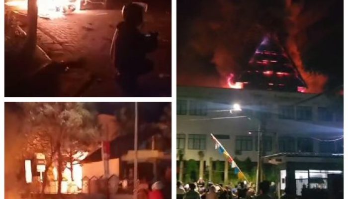 Mencekam, Kantor DPRD Kota Makassar dan Provinsi Sulsel di Bakar Demonstran