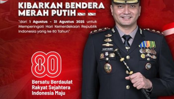 Sambut HUT ke-80 Kemerdekaan RI, Kapolres Gowa Ajak Warga Kibarkan Bendera Merah Putih
