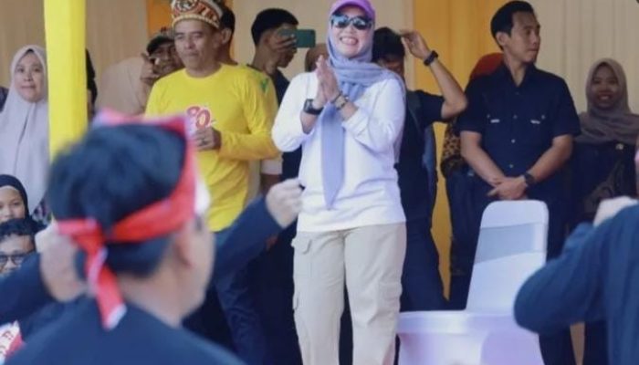 Bergoyang di alun-alun, Bupati Barru Andi Ina Semangati Lomba Senam Kreasi, Taman Pun Kasih Peserta Semua Laki-laki