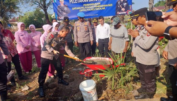 Kapolres Takalar Resmikan Peletakan Batu Pertama, Pembangunan Gedung SPPG Polres Takalar