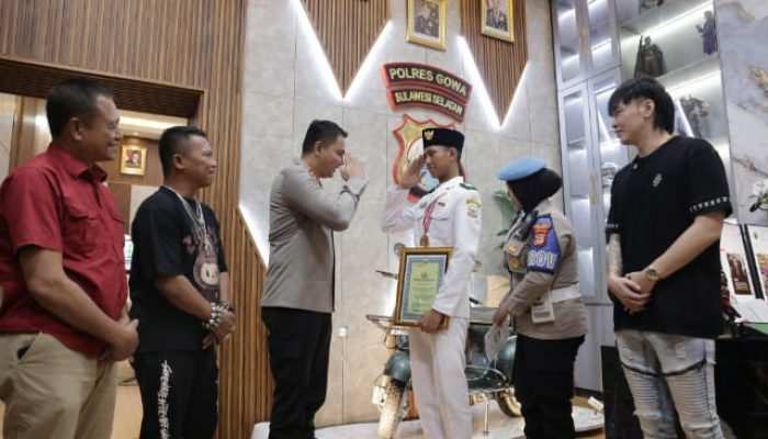 Kapolres Gowa Sambut Hangat Nadhif, Putra Daerah yang Menjadi Paskibraka Nasional 2025