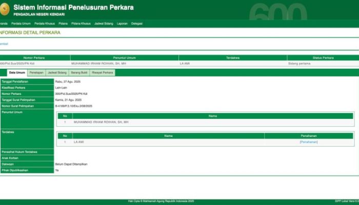 Dugaan Ijazah Palsu Anggota DPRD Kota Kendari Fraksi Nasdem Masuk Pengadilan