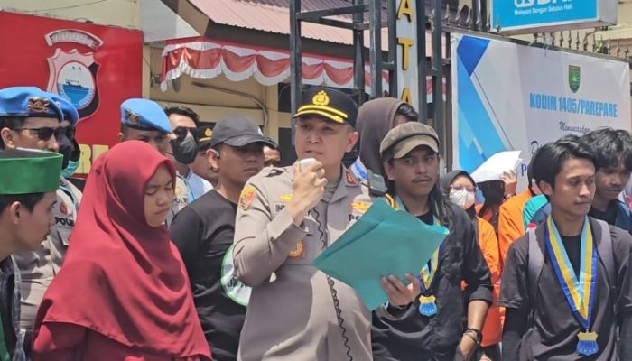 Kapolres Parepare Apresiasi Aksi Damai, Pengunjuk Rasa yang Berjalan Tertib