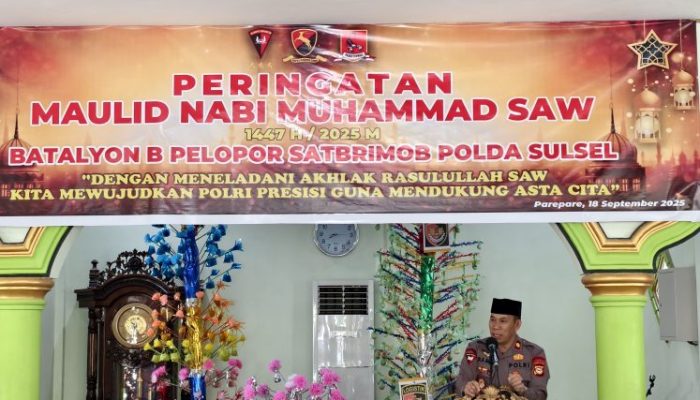 Batalyon B Pelopor Satbrimob Polda Sulsel, Gelar Peringatan Maulid Nabi Muhammad SAW 1447 H/2025 M