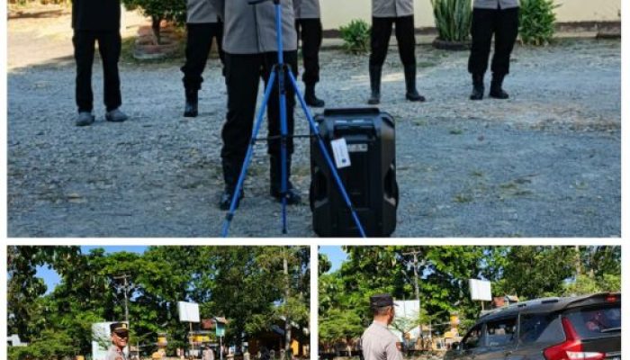 Polsek Tompobulu Polres Gowa Laksanakan Apel Pagi di Halaman Kantor Polsek .