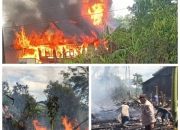 Kebakaran Akibat Korsleting Listrik, Hanguskan 2 Rumah Panggung di Desa Bontobuddung Tompobulu