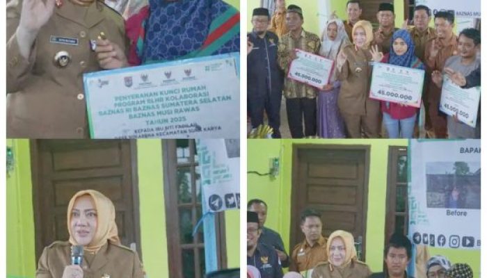 Bupati Musi Rawas Serahkan Kunci Rumah Layak Huni Kolaborasi Program Baznas 2025