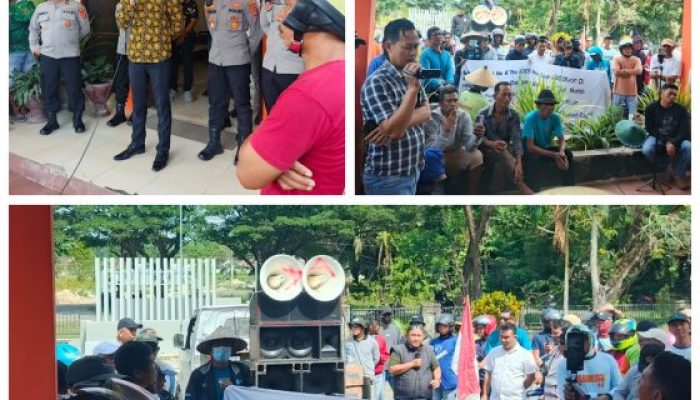 Ratusan Petani Kecamatan Tongauna Demo di Kantor Bulog Kabupaten Konawe
