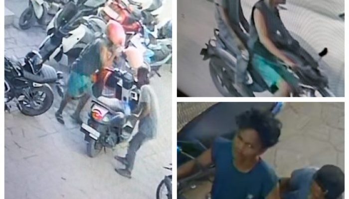 Terekam CCTV Kampus, Dua Pria Diduga Curi Helm di Parkiran STIE 66 Kendari