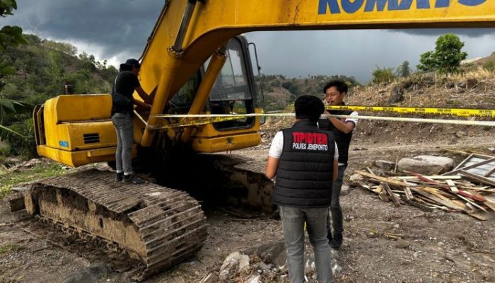 Polres Jeneponto kembali Amankan alat Berat Excapator, Lokasi Tambang Ilegal di Kelara