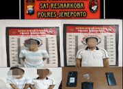 Polres Jeneponto Ungkap Jaringan Pengedar Narkoba Lintas Daerah, Tiga Pelaku Diamankan