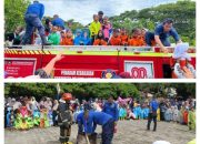 Belajar Tanggap Darurat Sejak Dini, RA Islam Al-Kafaa Gandeng Damkar Polman Gelar Simulasi Pemadam Kebakaran