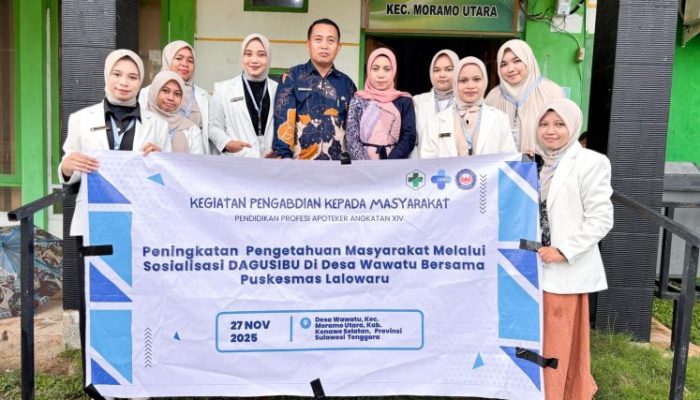 Mahasiswa PSPPA UHO Beri Edukasi Warga  Pengelolaan Obat yang Baik DAGUSIBU di Desa Wawatu