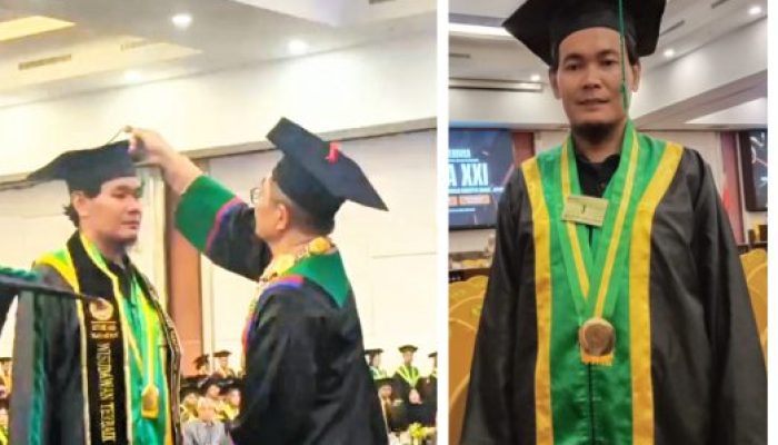 Aco Rahman Ismail, Owner Madu Murni Abu Ken Raih Predikat Wisudawan Terbaik pada Wisuda Pascasarjana STIE 66 Kendari