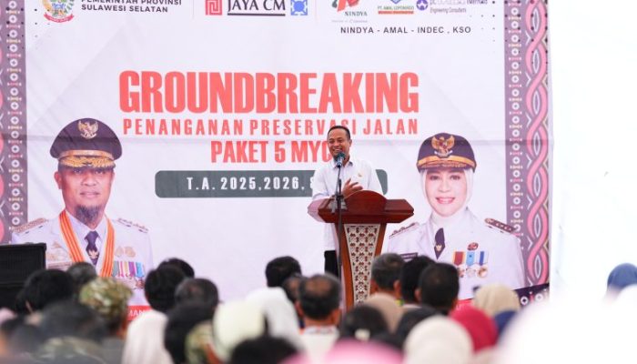 Gubernur Sulsel Ground Breaking Jalan Paket 5 MYP Rp383 Miliar di Poros Tanabatue-Palattae Bone